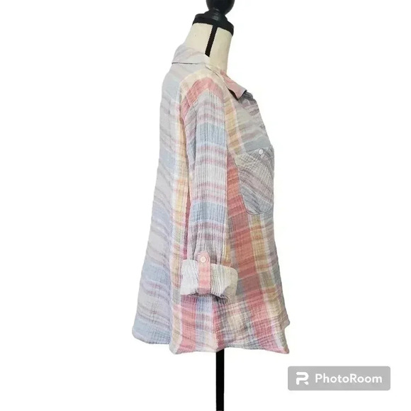 Sanctuary X Revolve Plaid Gauzy Tomboy Button Front Shirt - Picture 5 of 8